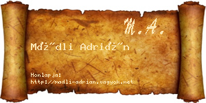Mádli Adrián névjegykártya